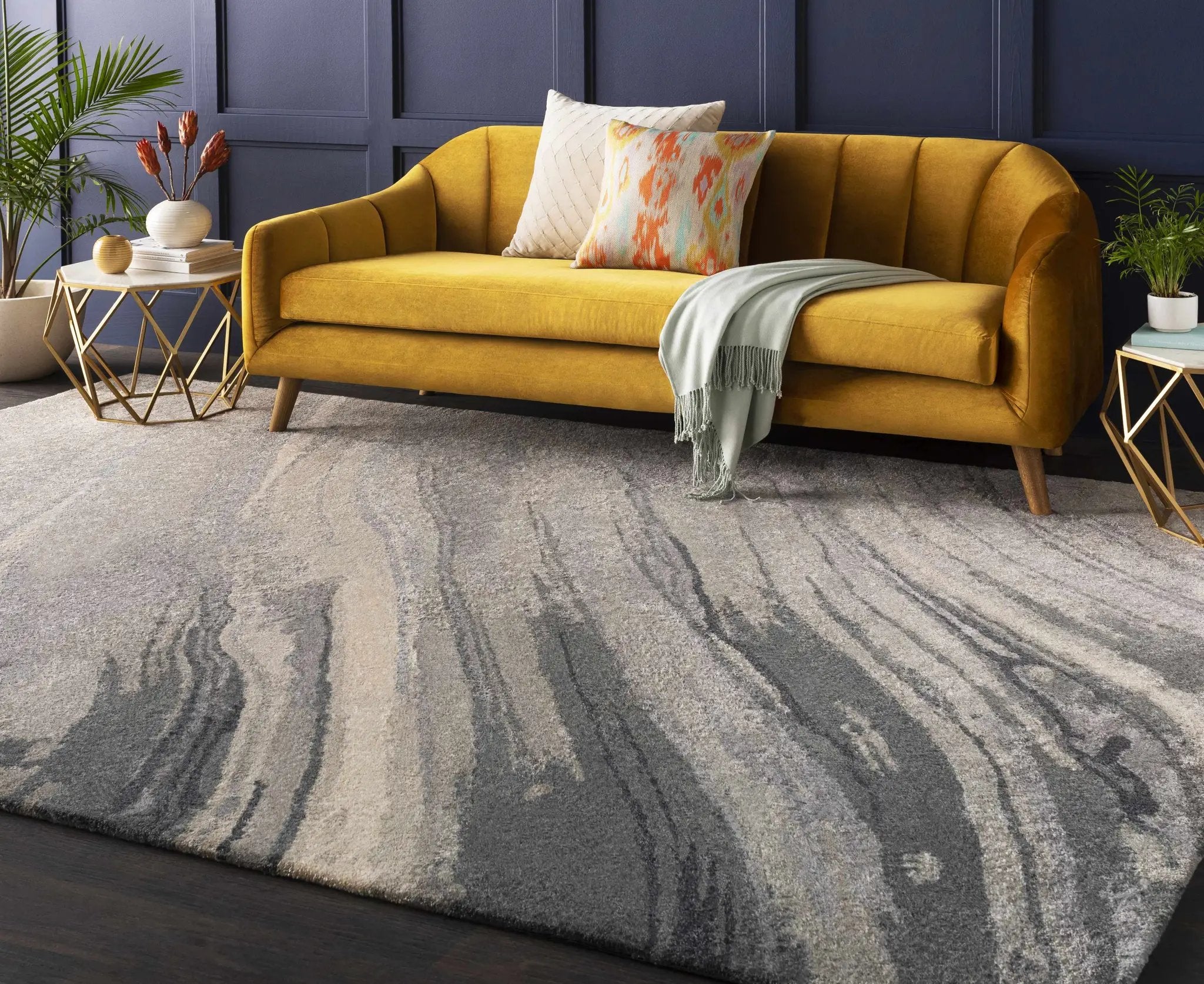 Dentsville Gray Marble Rug - Clearance by Boutique Rugs