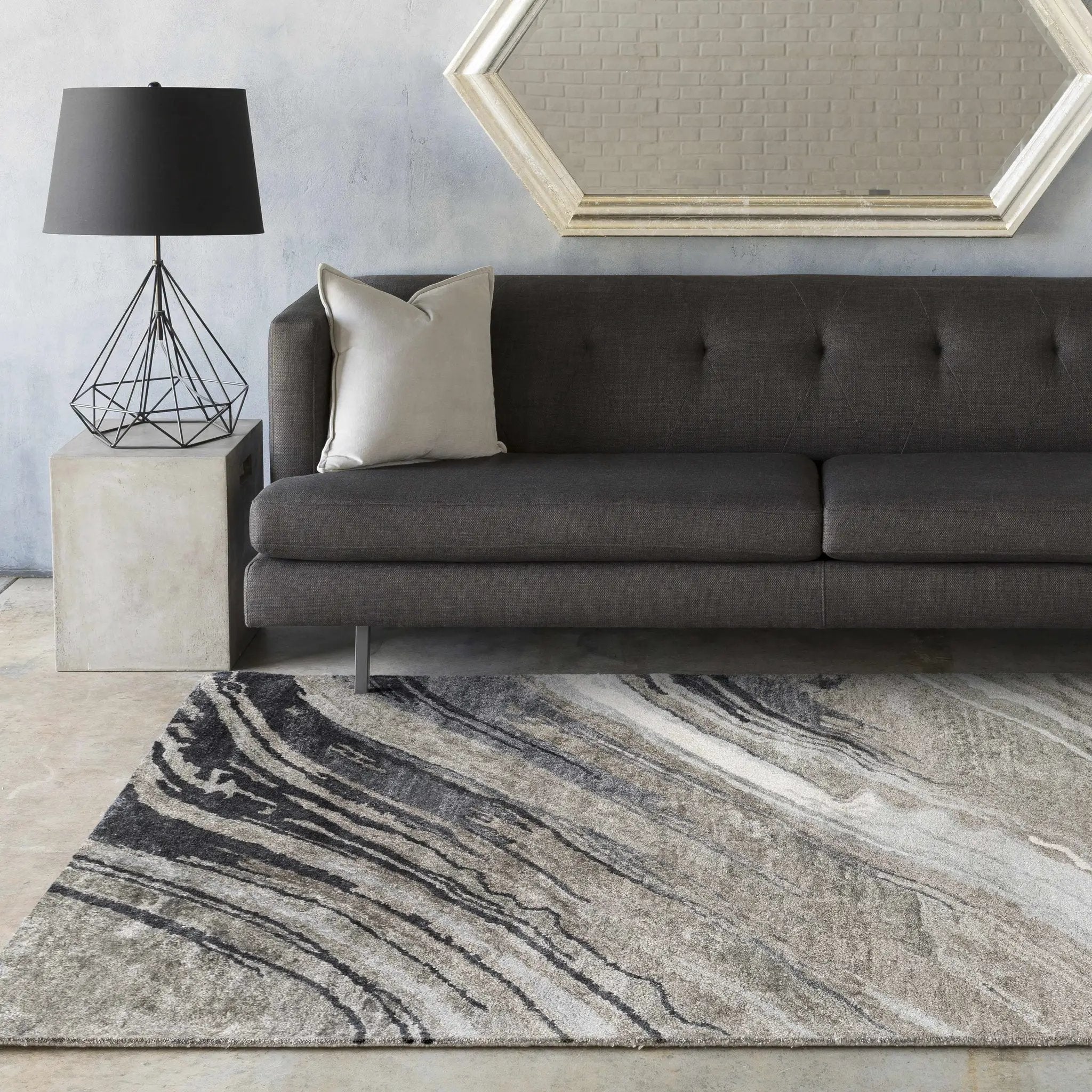Dentsville Gray Marble Rug - Clearance by Boutique Rugs