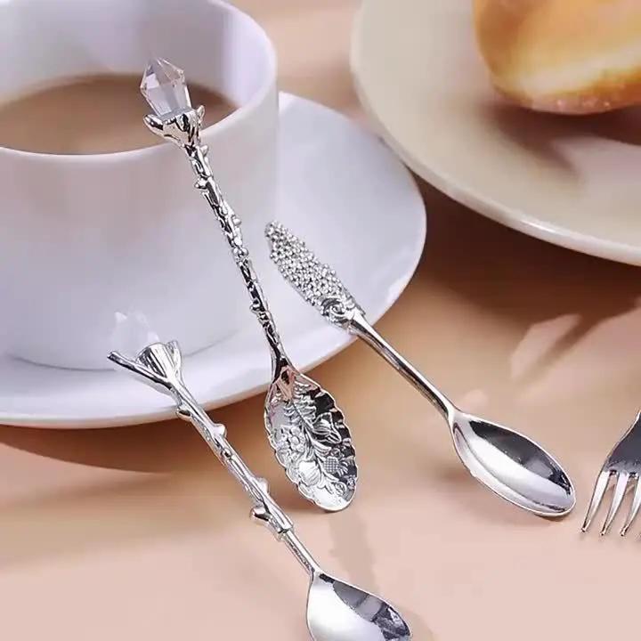Dessert Spoons - Vintage Metal Golden by House Of Avana