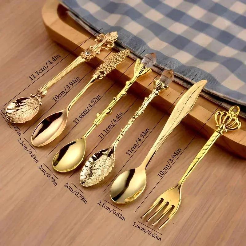 Dessert Spoons - Vintage Metal Golden by House Of Avana
