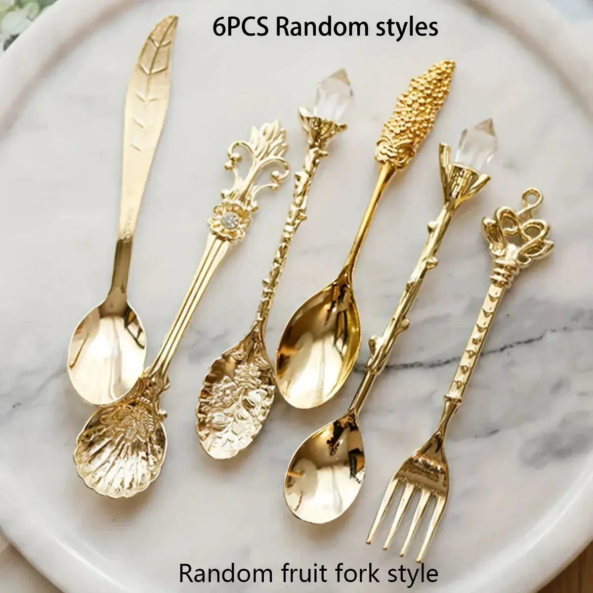 Dessert Spoons - Vintage Metal Golden by House Of Avana