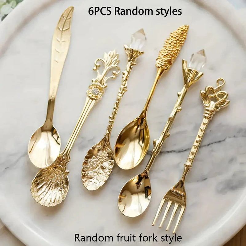 Dessert Spoons - Vintage Metal Golden by House Of Avana