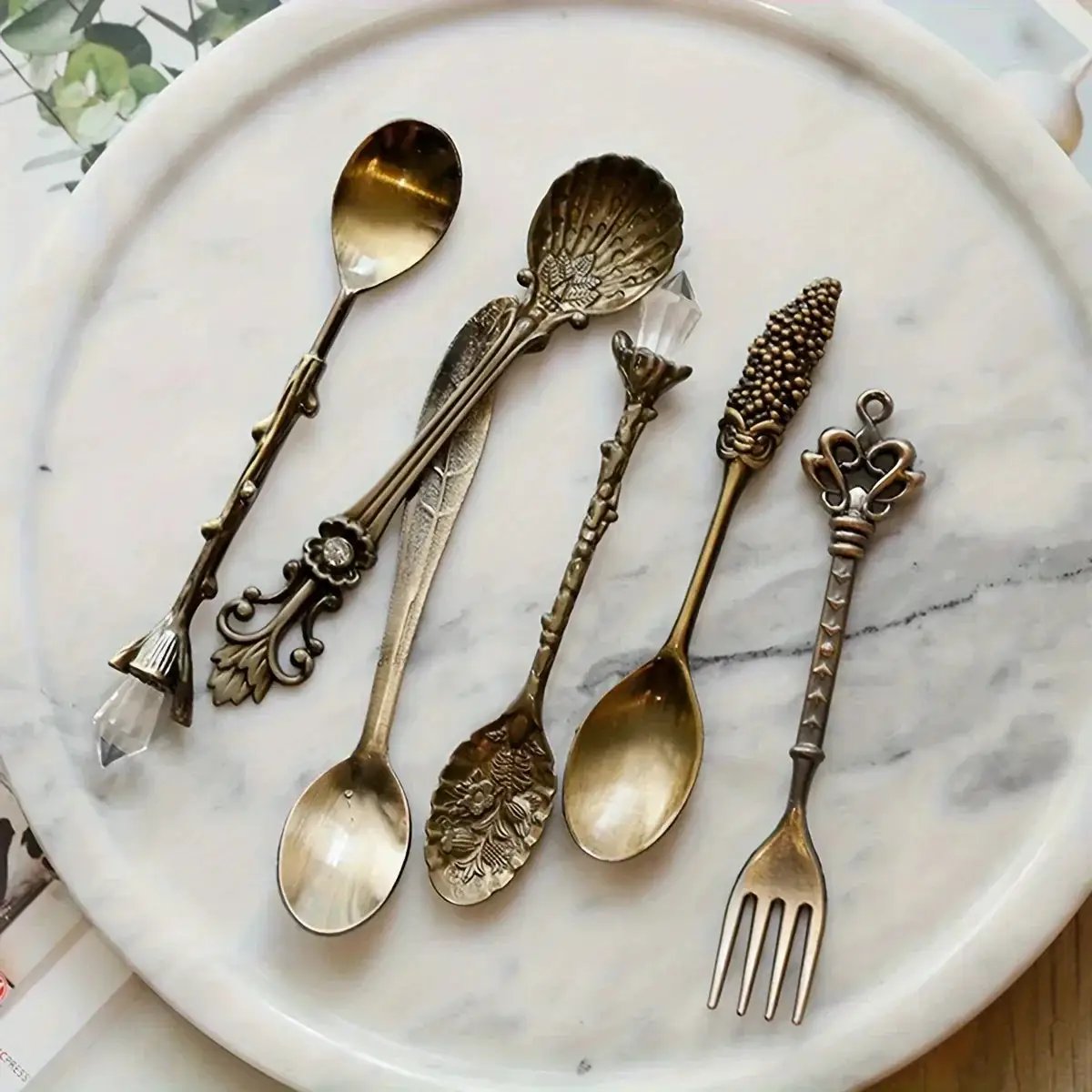 Dessert Spoons - Vintage Metal Golden by House Of Avana