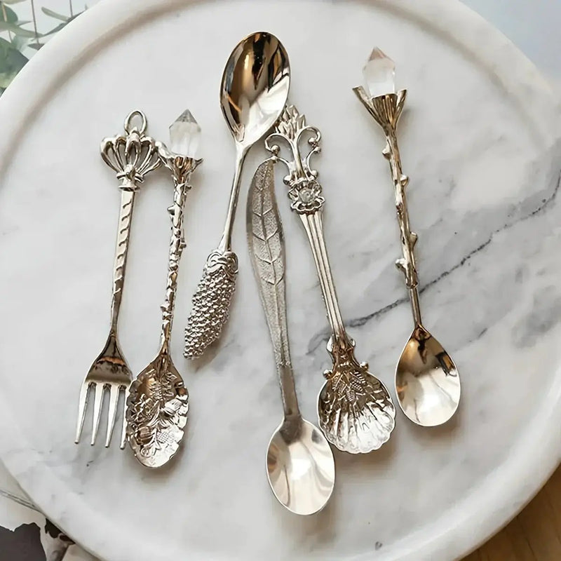 Dessert Spoons - Vintage Metal Golden by House Of Avana