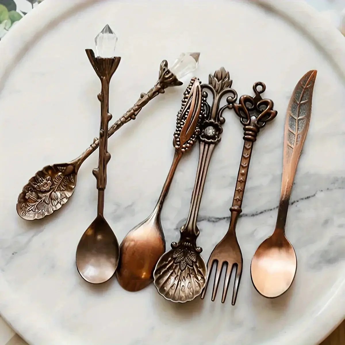 Dessert Spoons - Vintage Metal Golden by House Of Avana