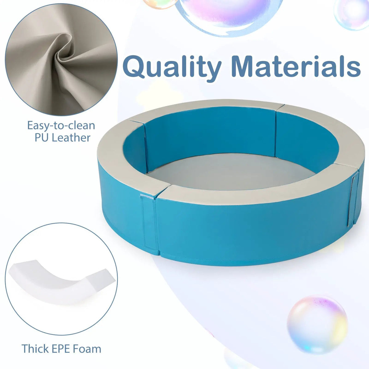 Detachable Foam Ball Pit with 50 Colorful Ocean Balls by DirectDeals