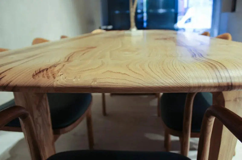 Rustic Solid Chestnut Wood Dining Table with Chestnut Legs by Gizz