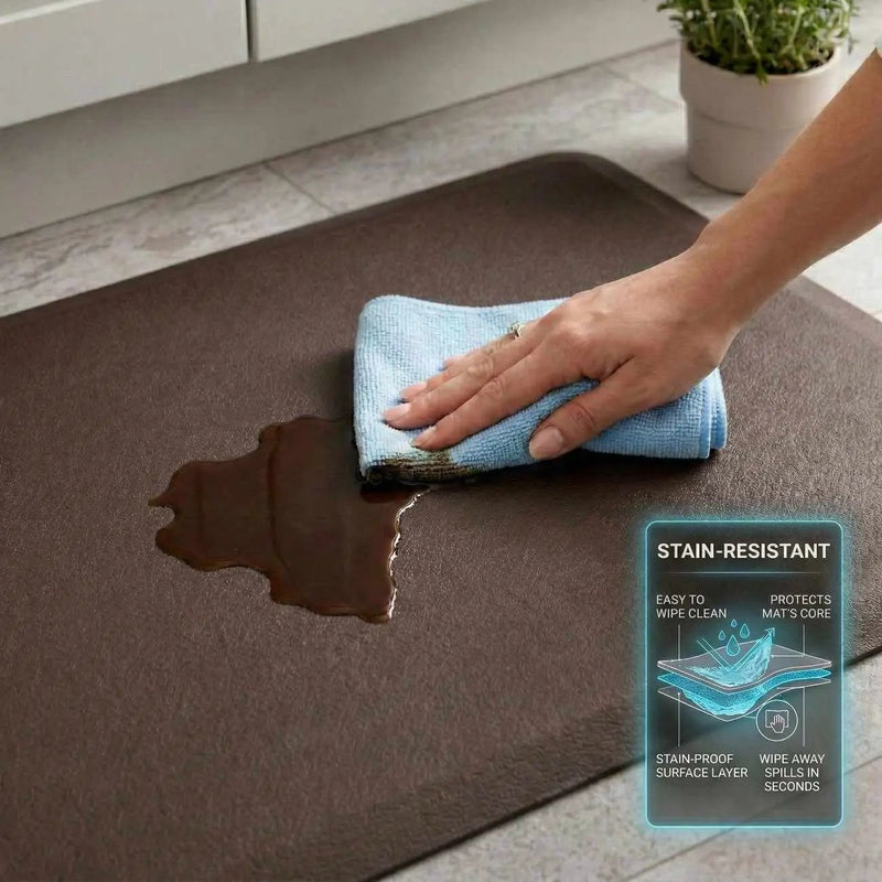 Anti-Fatigue Kitchen Mat, Black by Boutique Rugs