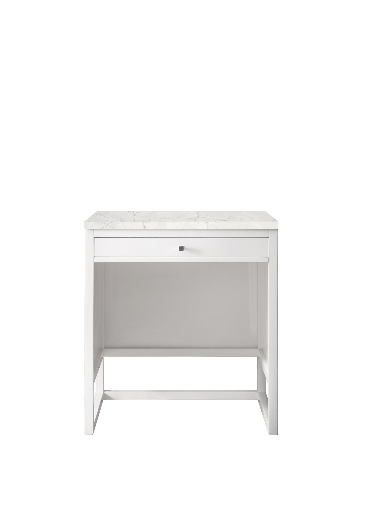James Martin Athens 30" Countertop Unit, Glossy White with Eternal Jasmine Pearl countertop