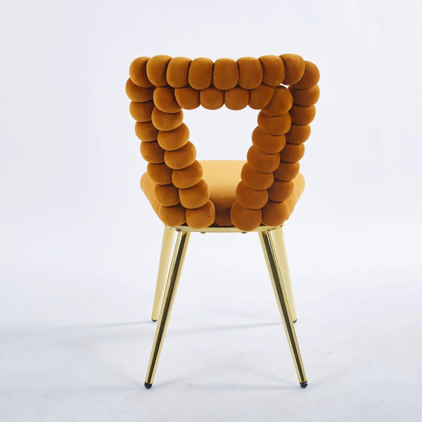 Modern Chair With Iron Tube Legs, Soft Cushions And Comfortable Backrest, Suitable For Dining Room, Living Room, Cafe, Hairball Back by HouseOfZazla