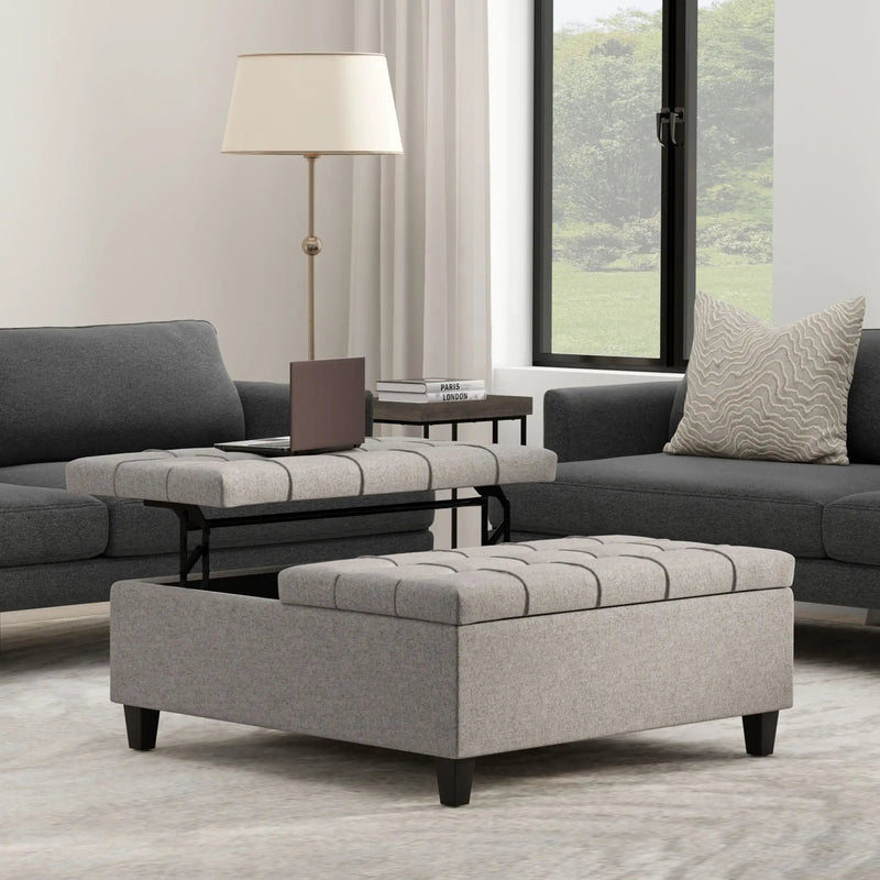 Harrison - Upholstered Coffee Table Storage Ottoman by HouseOfZazla
