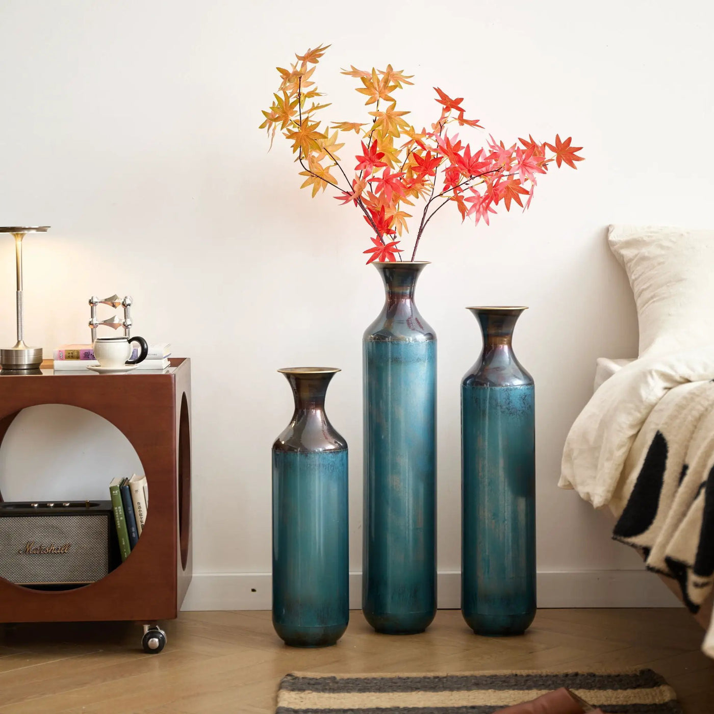 Modern Droplet Shaped Floor Vase Set, 3 Piece Home Decor by HouseOfZazla