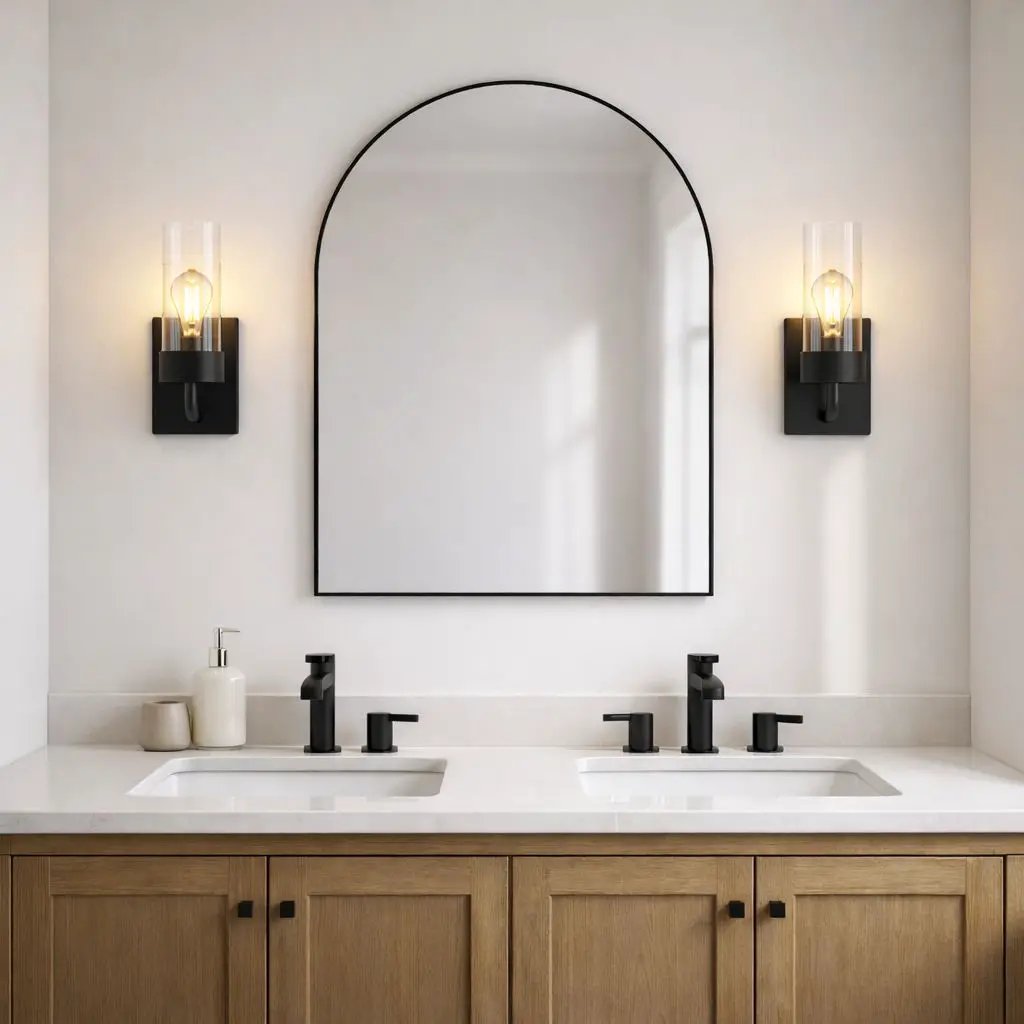 Zephyr - Single Light Sconce - Black / Clear by HouseOfZazla