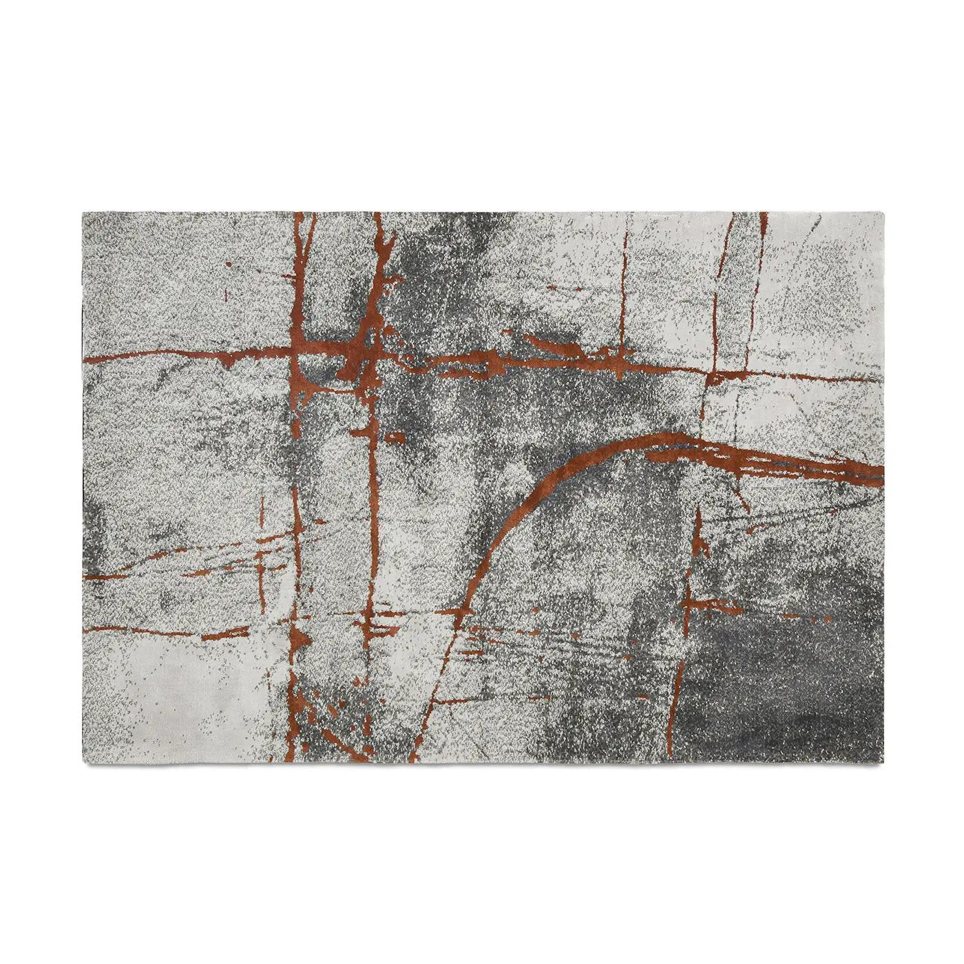 Quarry - 5' X 6.5' Abstract Area Rug - Gray / Orange by HouseOfZazla