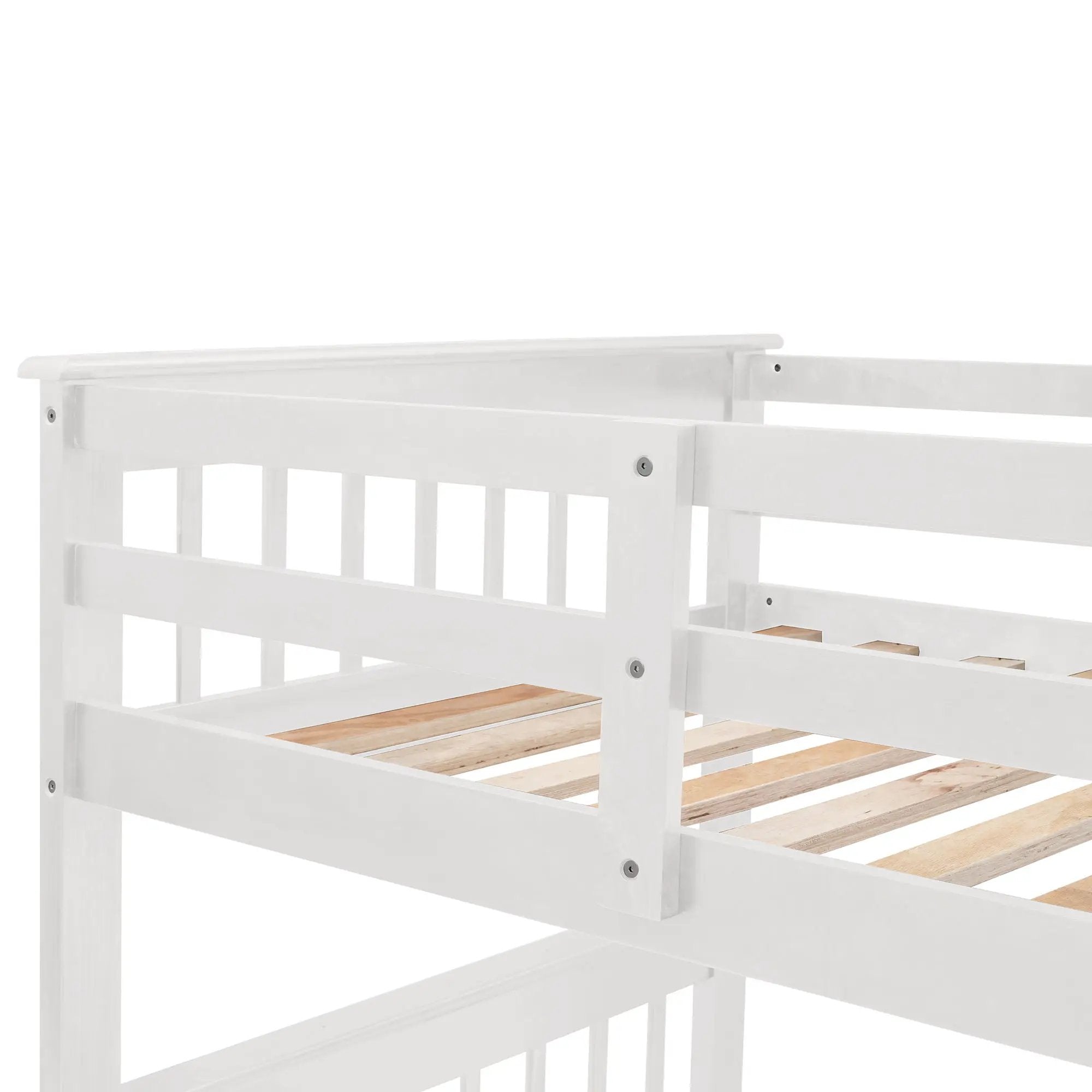 Stairway Bunk Bed With Storage And Guard Rail For Bedroom by HouseOfZazla