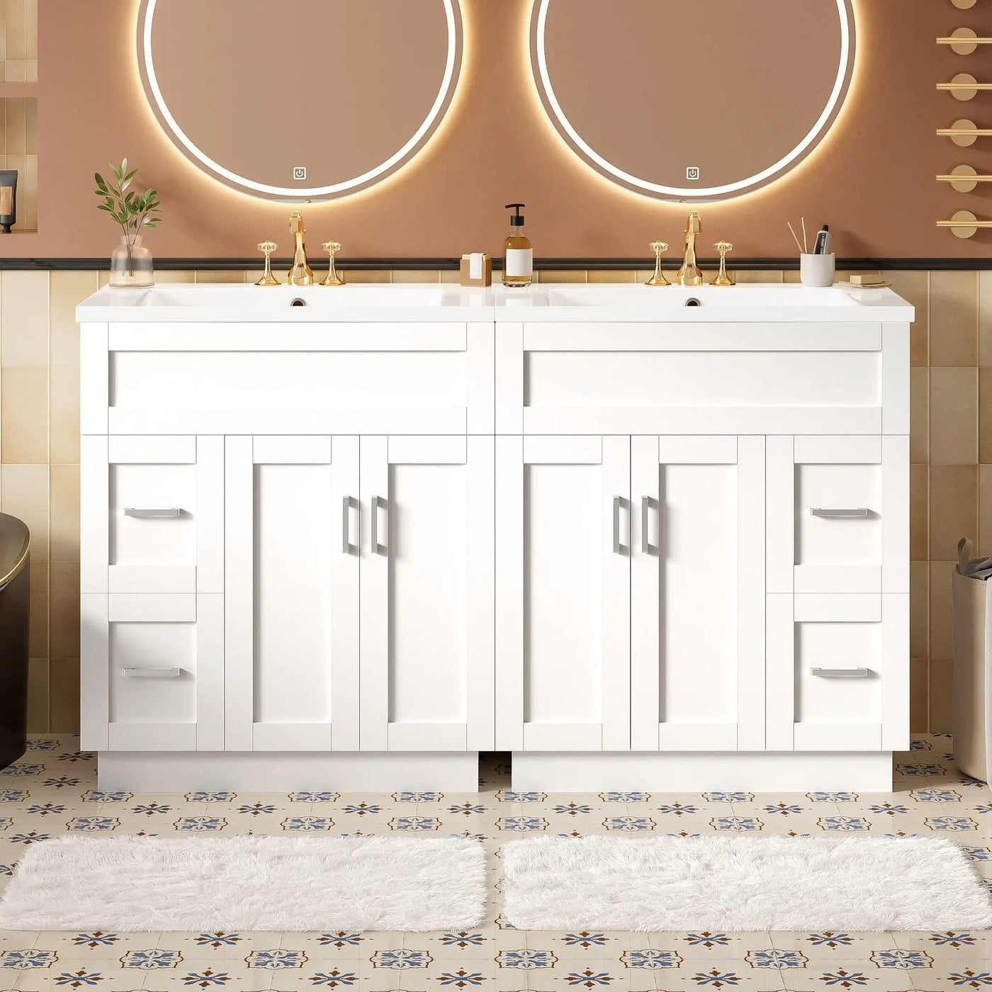 Bathroom Vanity With 2 Doors, 2 Drawers, Adjustable Shelf, Hidden Slides & Soft Close Hinges by Unique Piece Furniture