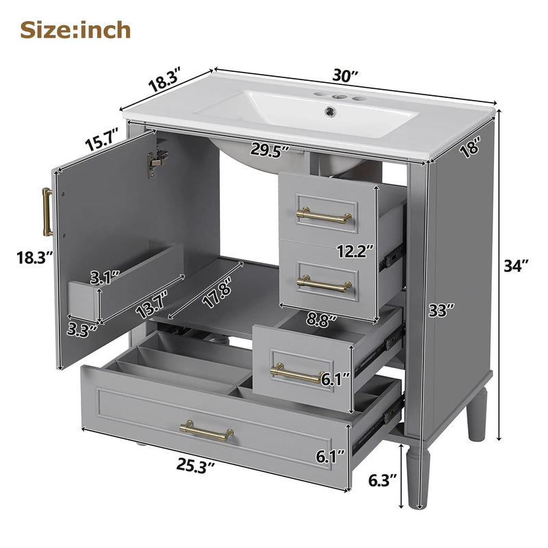 Traditional Bathroom Vanity Set With Soft Close Doors by Unique Piece Furniture