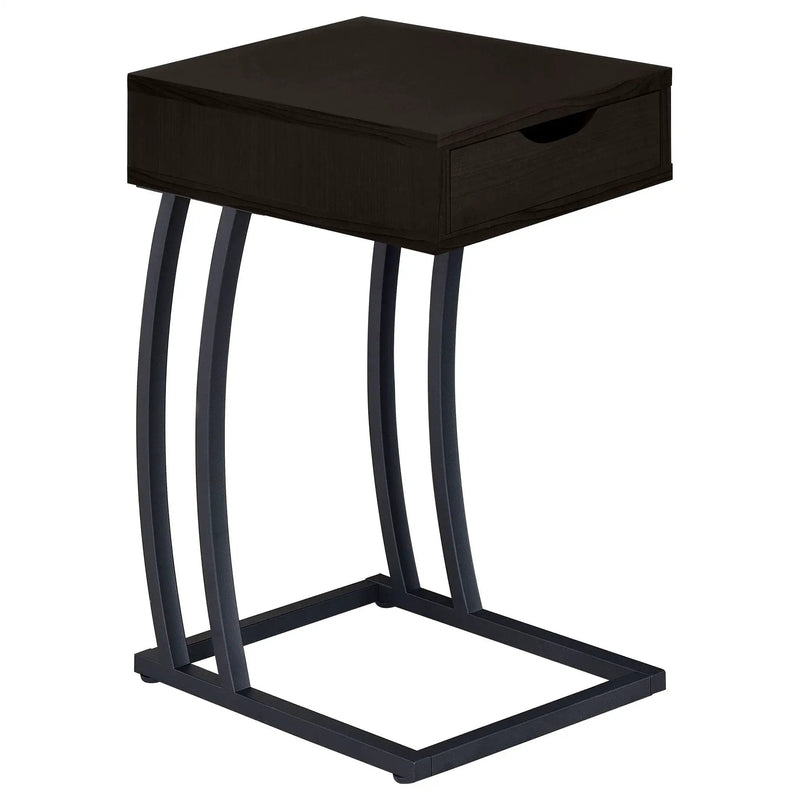 Troy 1-drawer C-Shaped Side Table Power Outlet Cappuccino by Unique Piece Furniture