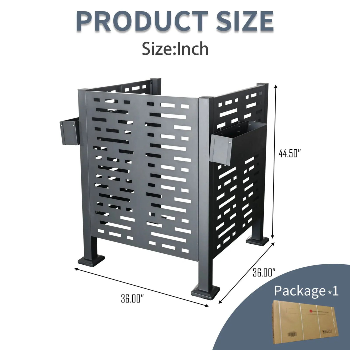 Air Conditioner Fence For Outdoor Units, Metal Privacy Fence Cover, Perfect To Conceal Air Conditioning Units, 3 Fence Panel by HouseOfZazla