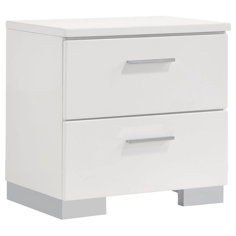 Felicity 4-piece Twin Bedroom Set White High Gloss by Unique Piece Furniture