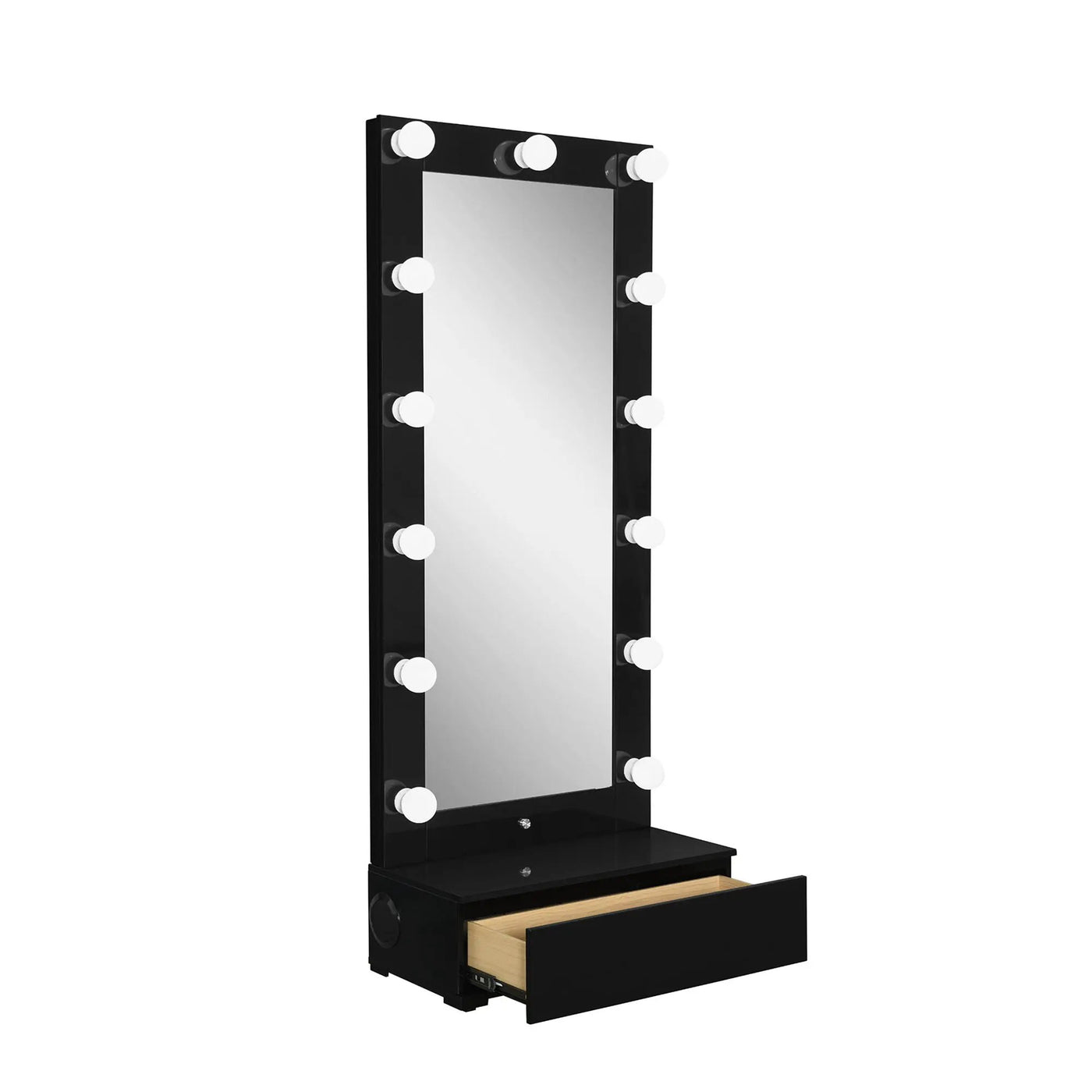 Elisa - Narrow Tall Mirror With Speaker And Drawer by HouseOfZazla