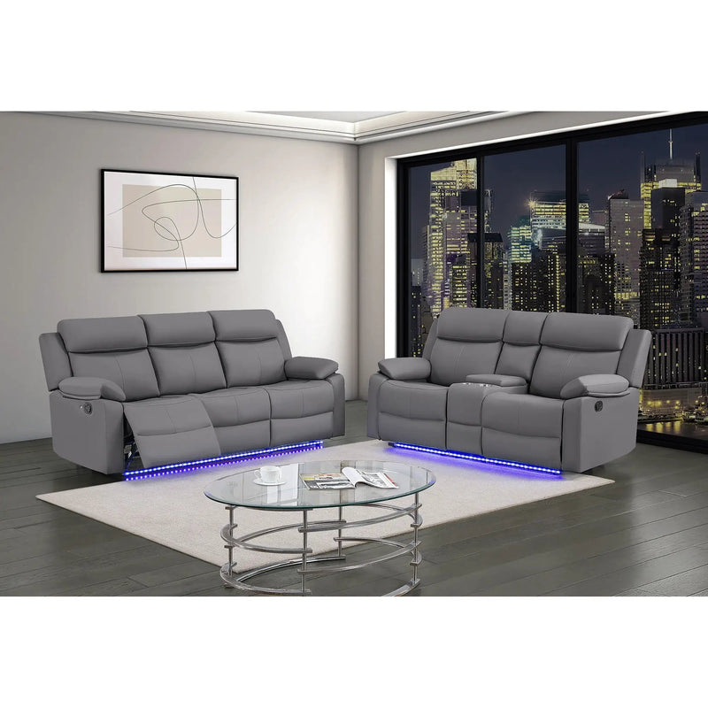 Blanche - Console Reclining Loveseat With LED Lights And Speakers by HouseOfZazla