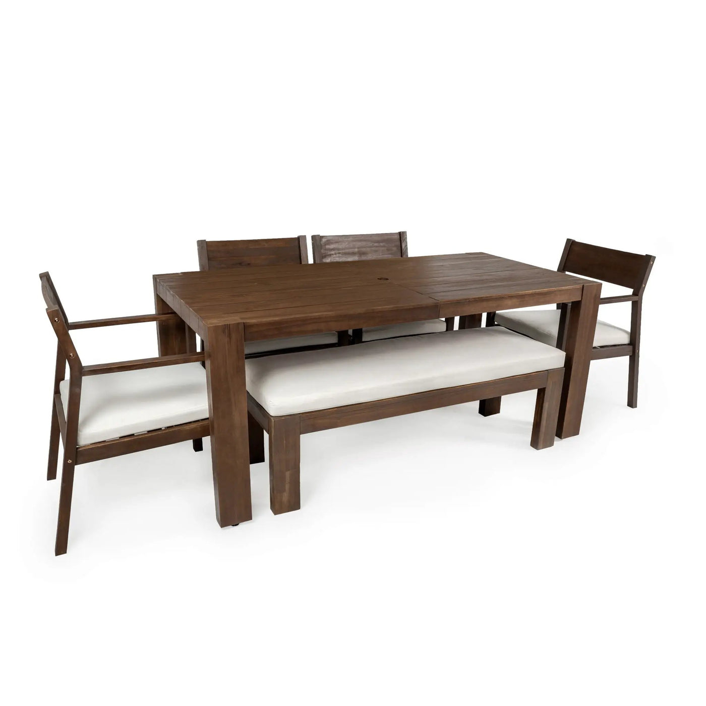 Outdoor Dining Set Rectangular Table With Umbrella Hole by HouseOfZazla