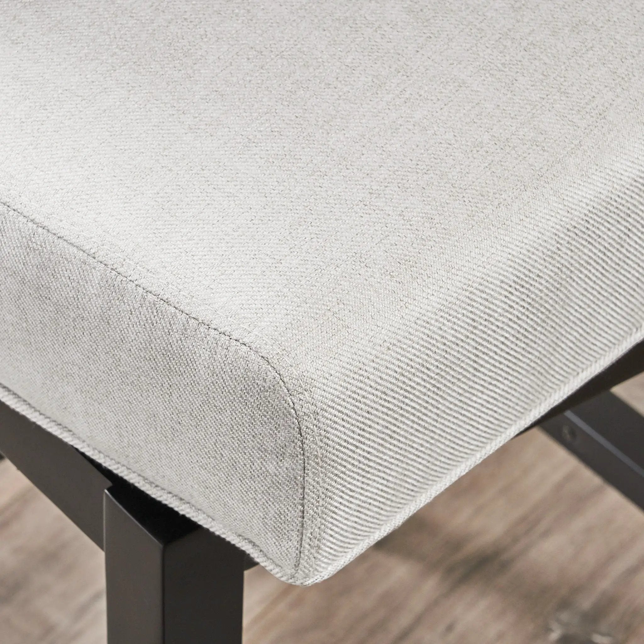 Quicksilvered Upholstered Swivel Counter Stool With Wood Legs - Beige by HouseOfZazla