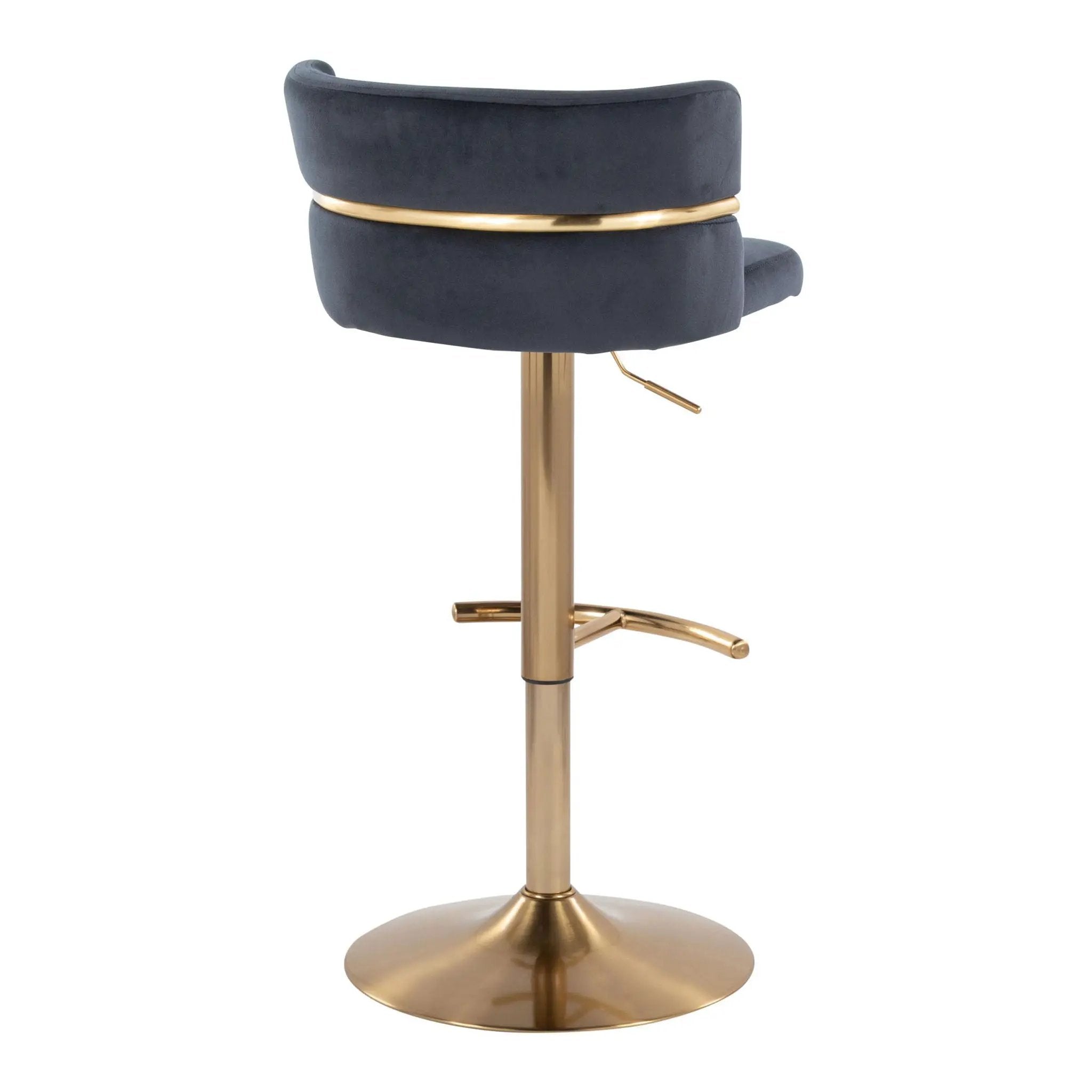 Cinch - Glam / Art Deco Adjustable Barstool With Swivel With Rounded T Footrest (Set of 2) by HouseOfZazla