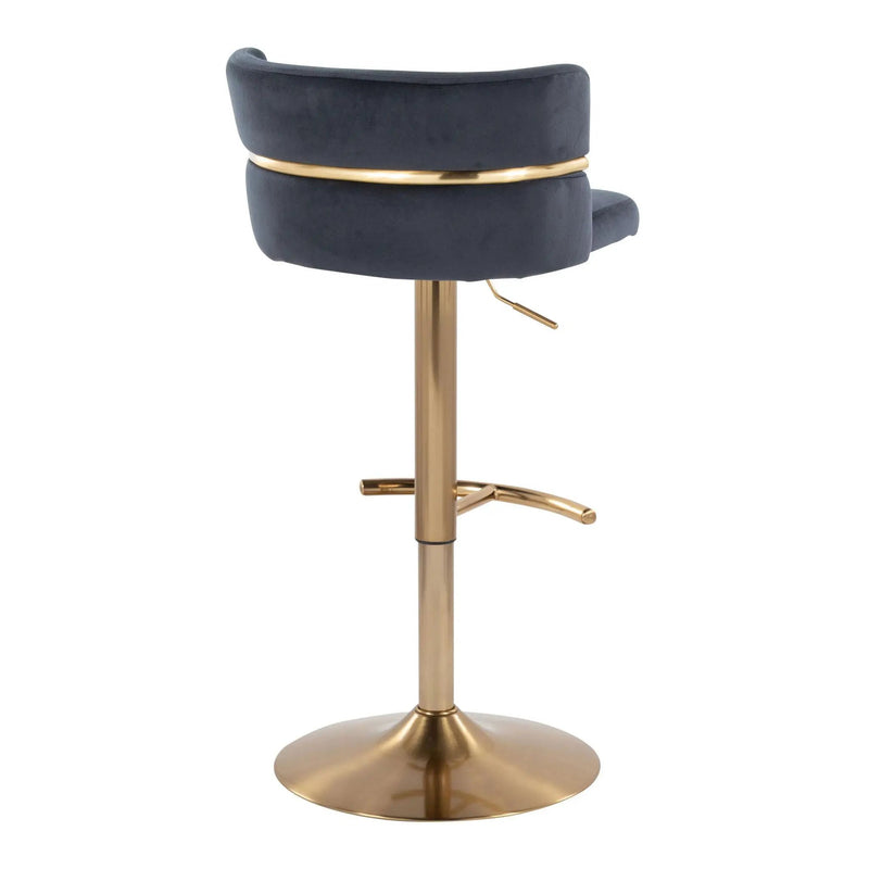 Cinch - Glam / Art Deco Adjustable Barstool With Swivel With Rounded T Footrest (Set of 2) by HouseOfZazla