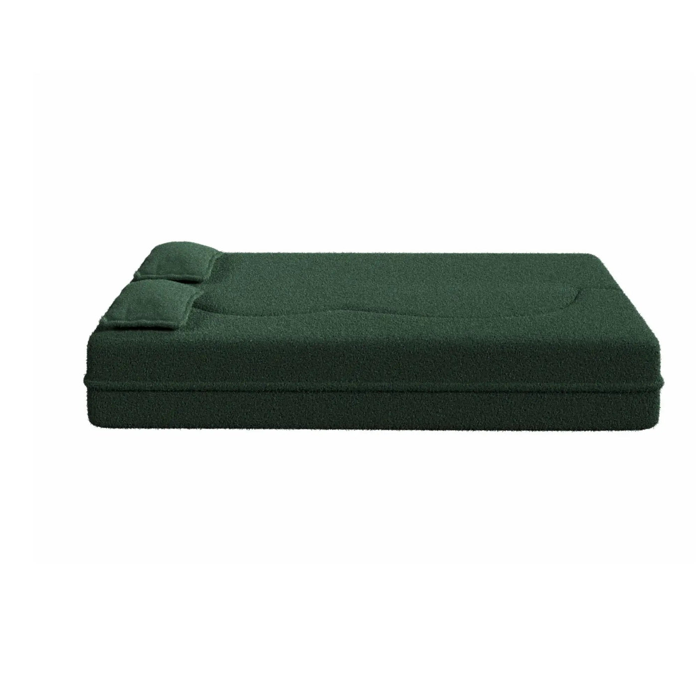 Modern Floor Sofa With Two Pillows Convertible Teddy Fabric Foam Filled Bed by HouseOfZazla