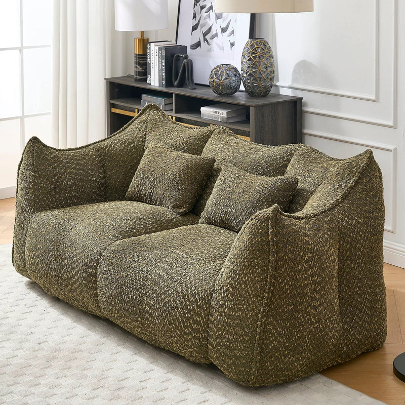 Comfortable Dual Beanbag Chair With High Resilience Foam Core For 2 People by Unique Piece Furniture