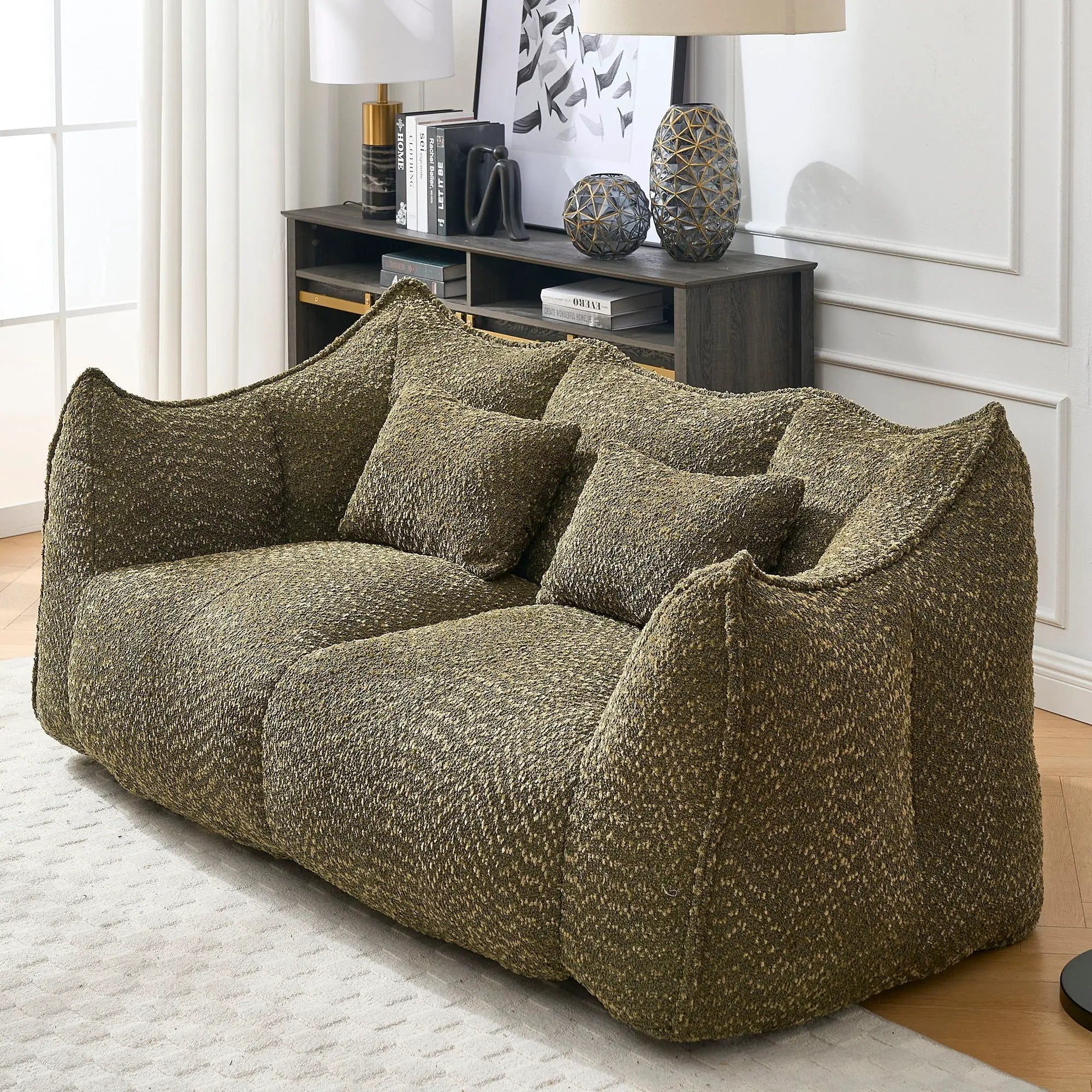 Comfortable Dual Beanbag Chair With High Resilience Foam Core For 2 People by HouseOfZazla