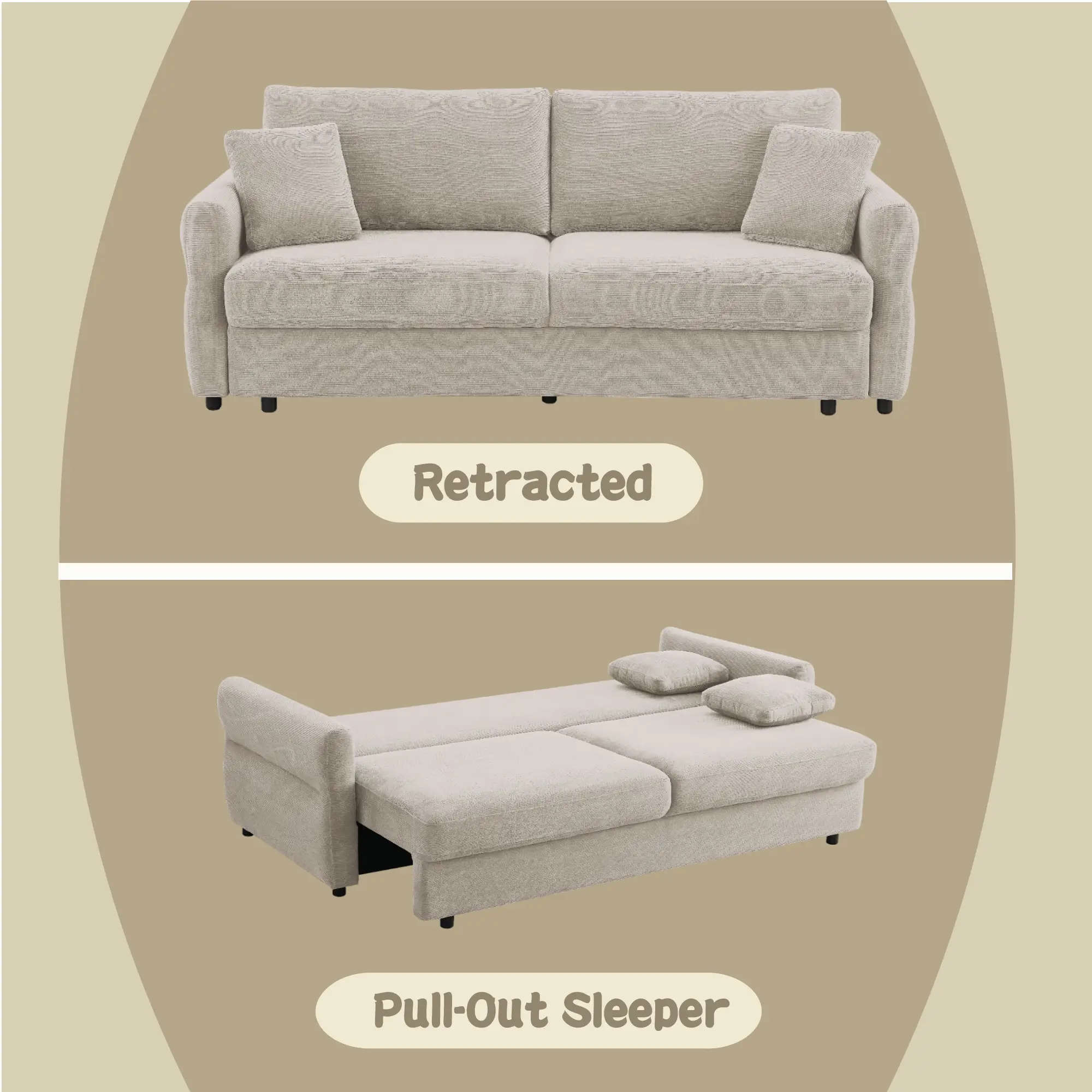 Haran Fabric Pull-Out Sleeper with Storage by HouseOfZazla