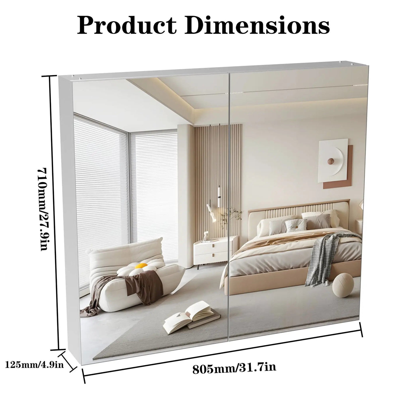 Medicine Cabinet, Wall Mounted Bathroom Mirror With Storage by HouseOfZazla