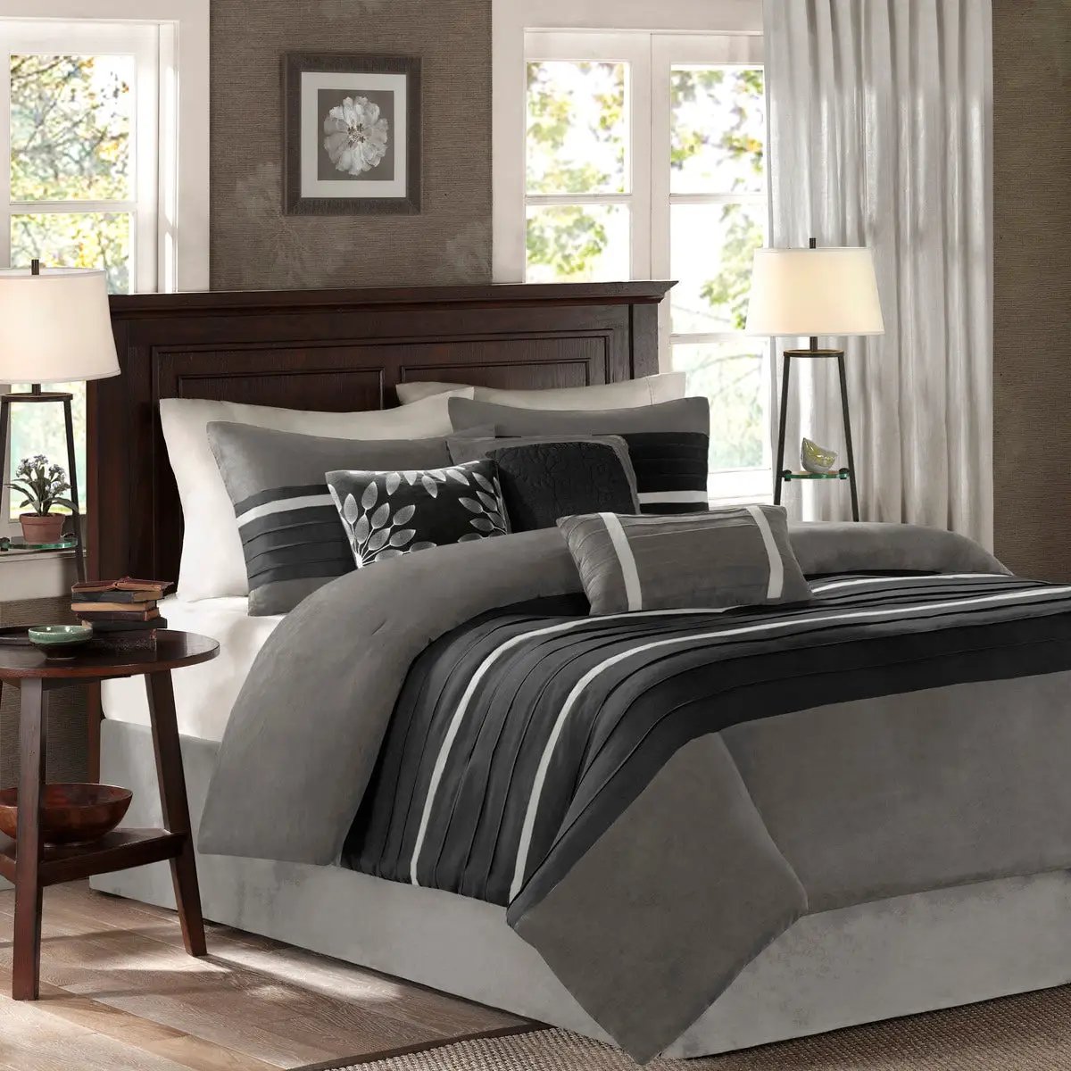 7 PC Pieced Faux Suede Comforter Set by HouseOfZazla