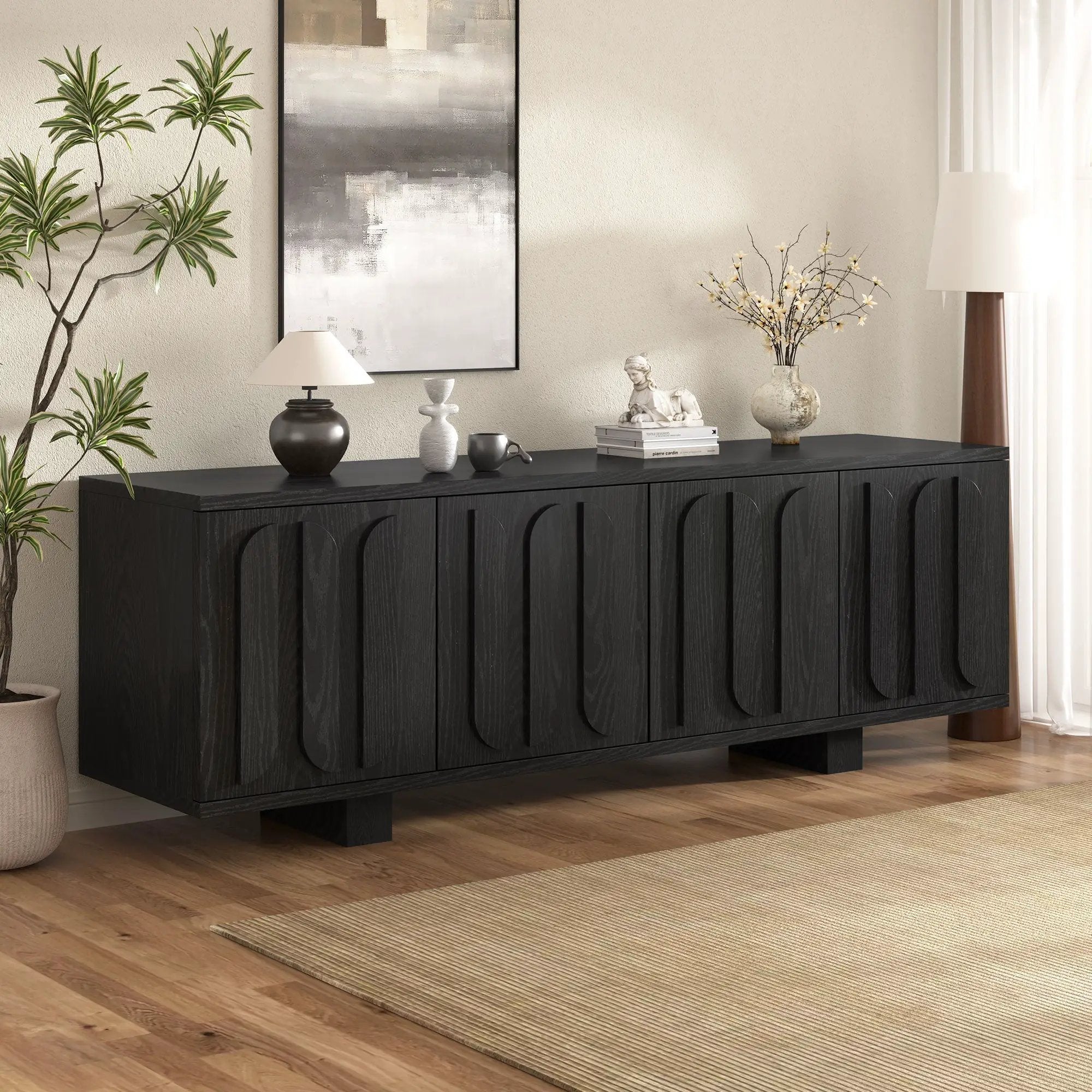 Vibe Haus 63'' Farmhouse TV Stand for TVs up to 75 Inches by HouseOfZazla