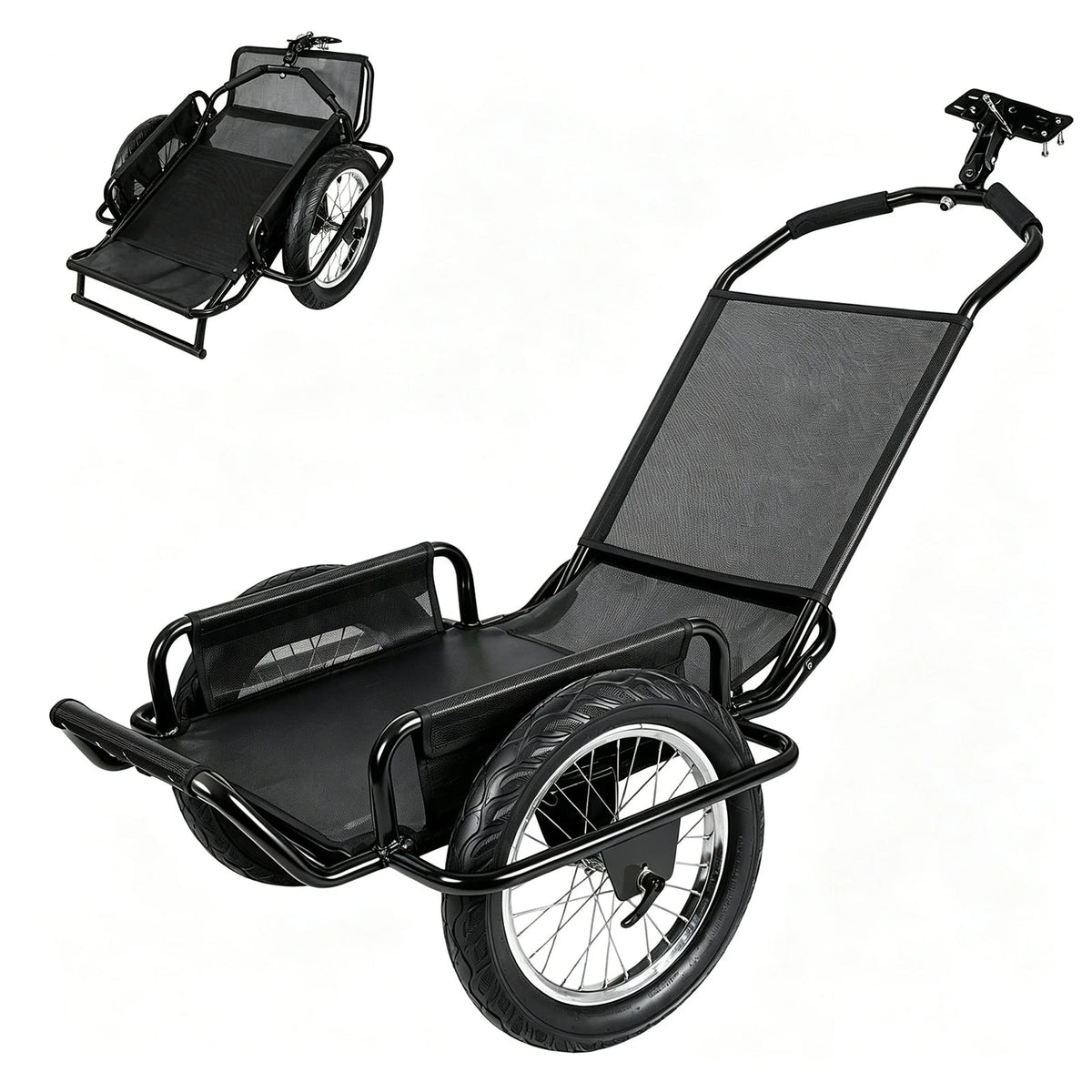 Heavy-Duty Bike Cargo Trailer with Steel Frame – 320 lb Load Capacity