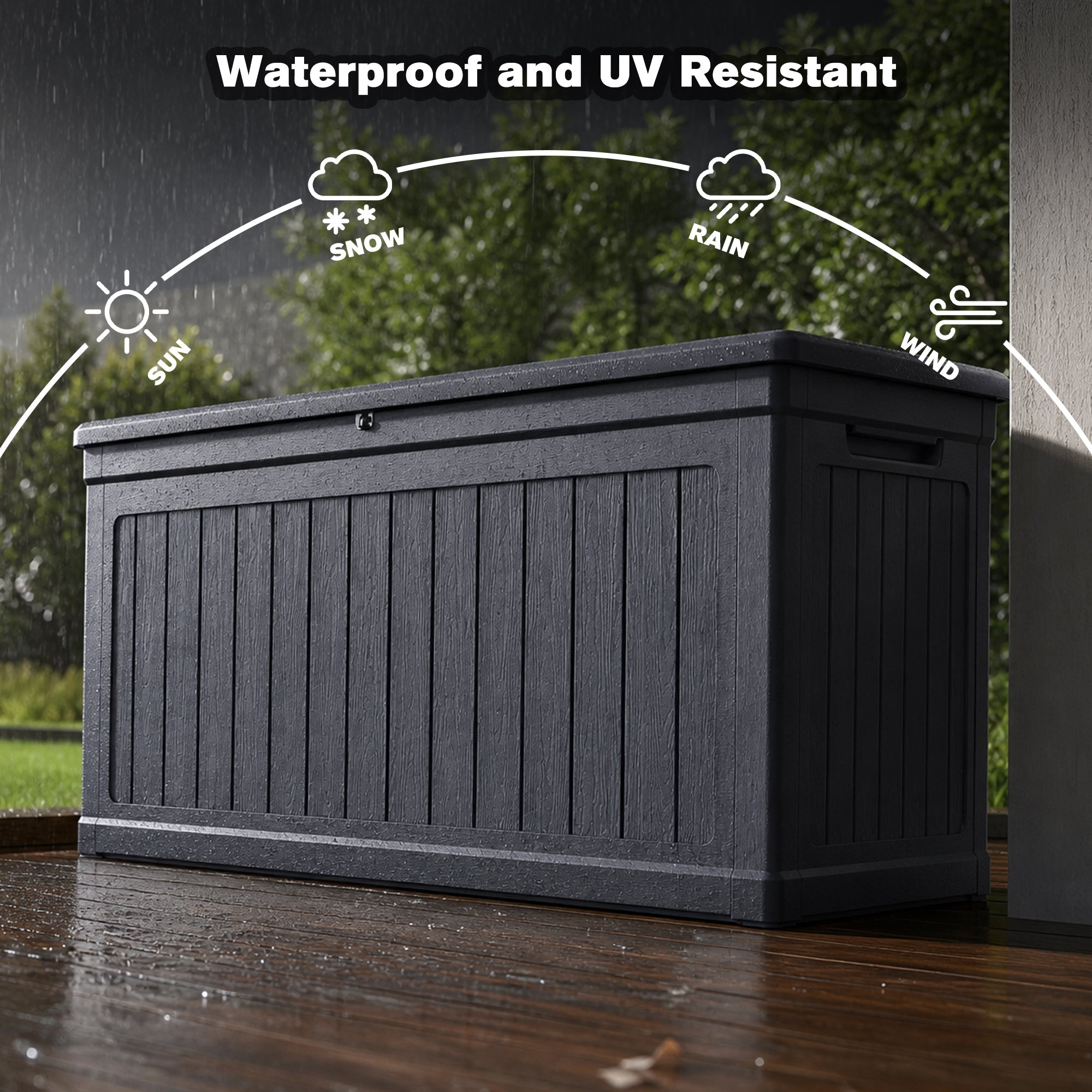 260 Gallon Large Outdoor Storage XXL Deck Box by HouseOfZazla