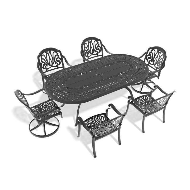 7-Piece All-Weather Cast Aluminum Dining Set by HouseOfZazla