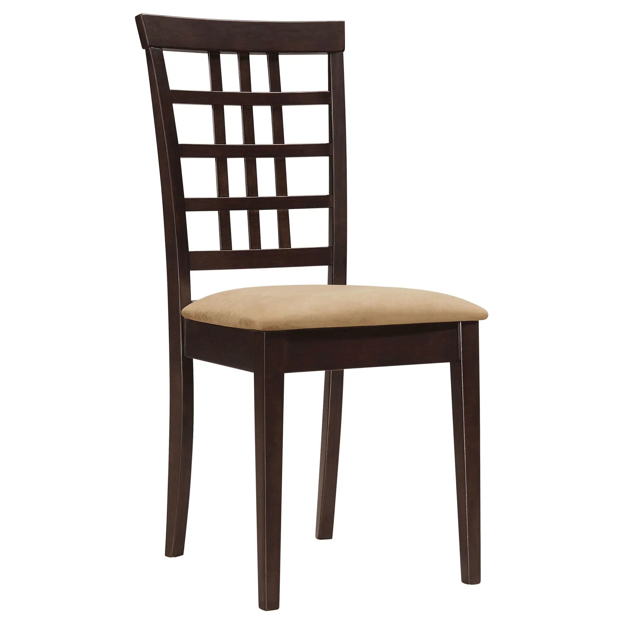 Kelso Lattice Back Dining Side Chair Cappuccino (Set of 2) by Unique Piece Furniture