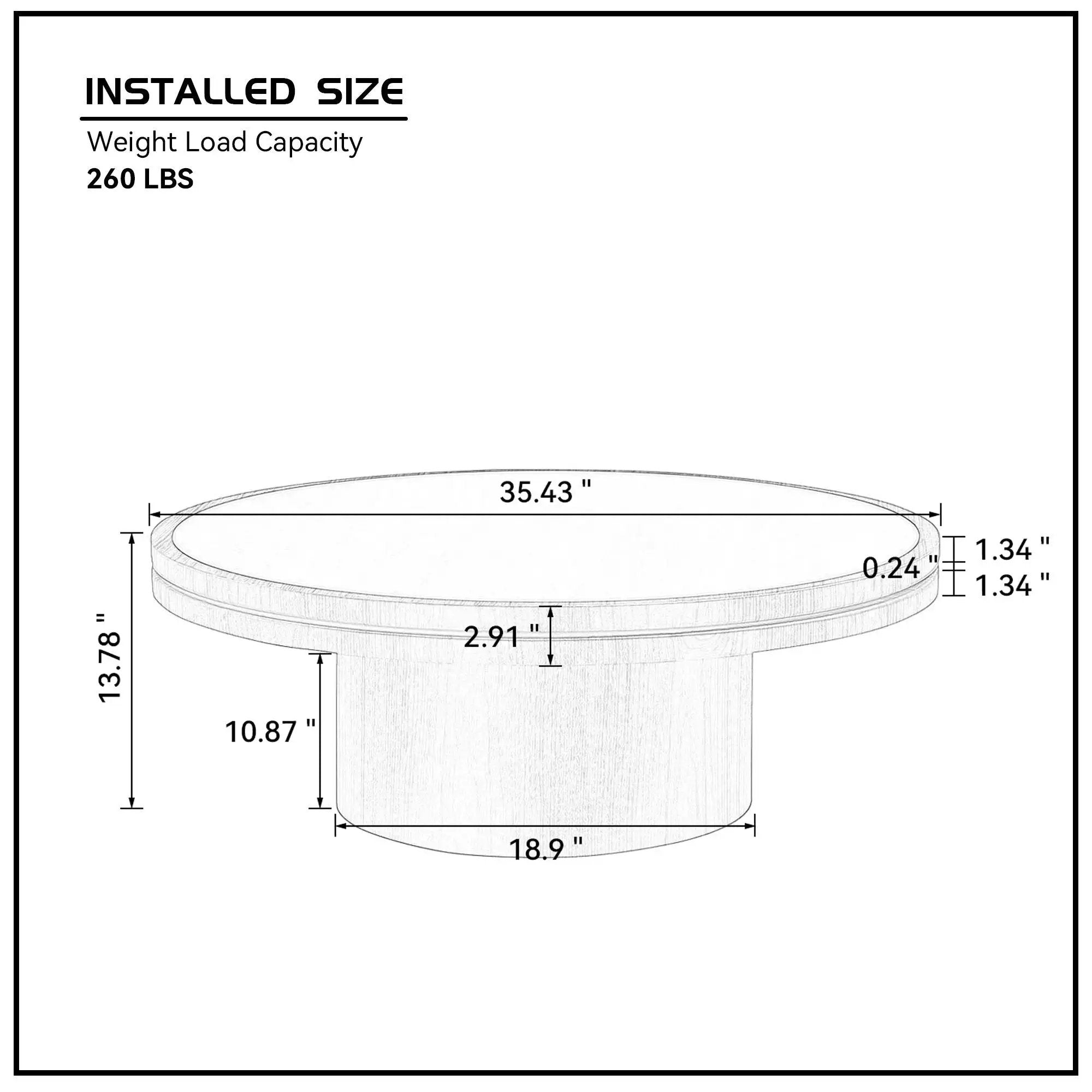 35.43 Inch Round Coffee Table with Sintered Stone Top by HouseOfZazla