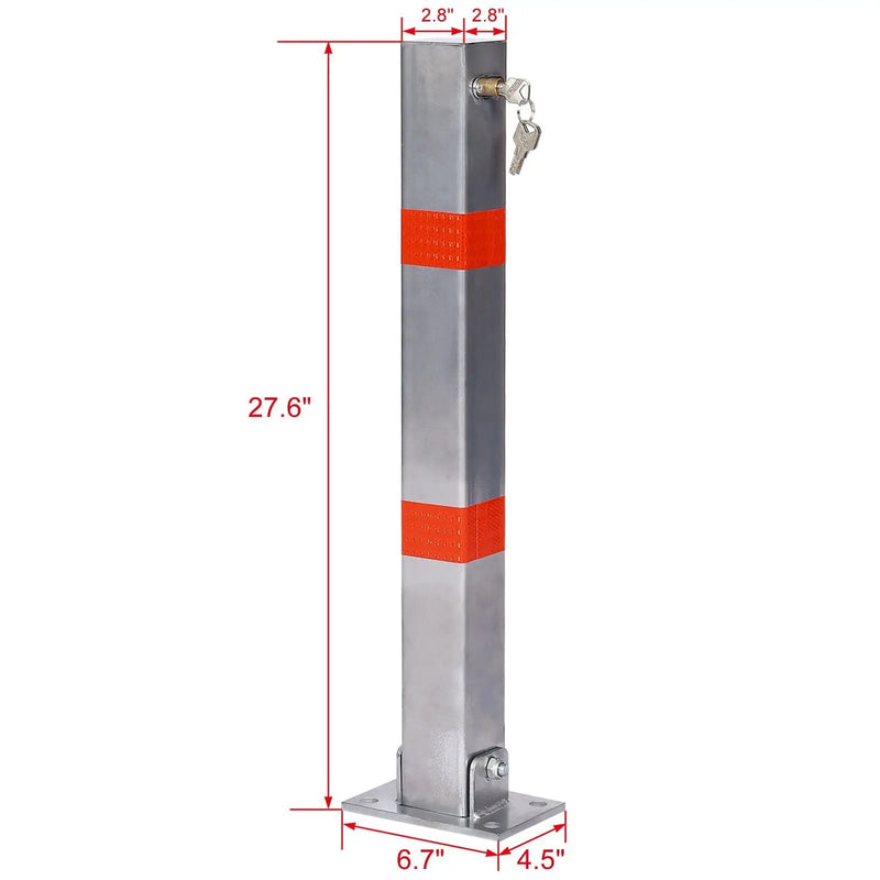 Square Parking Bollard Pole Barrier With Lock for Car Parking Protection and Home Garage by HouseOfZazla