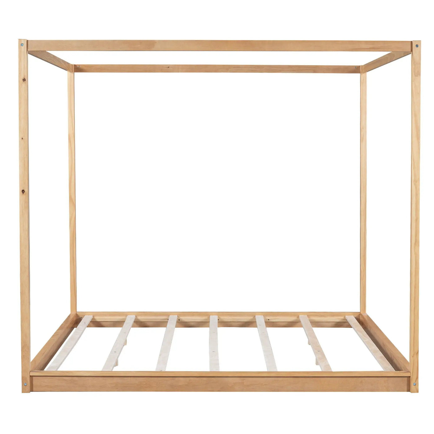 Wood Canopy Platform Bed With Support Legs And Airflow Slats by HouseOfZazla