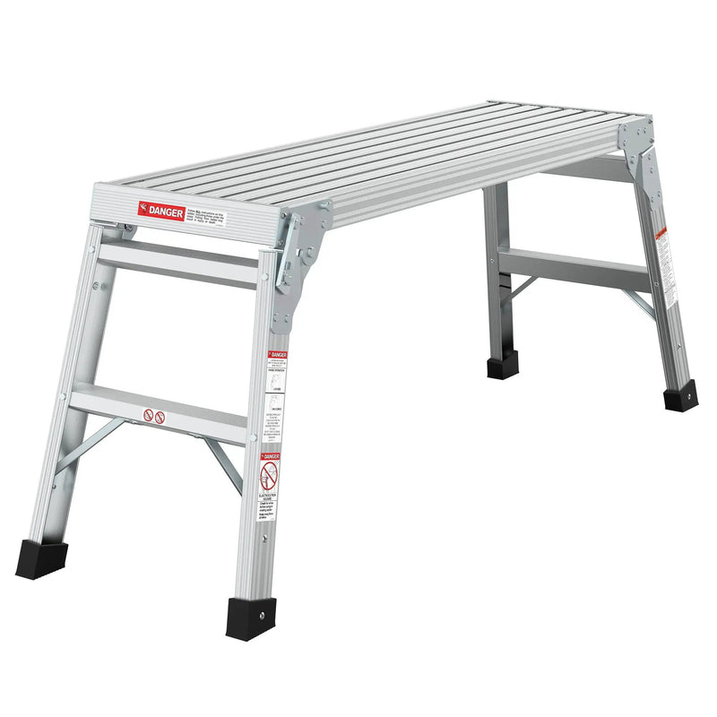 Work Platform Aluminum Portable Bench Folding Ladder Ansi Capacity 225 Lbs 40" - Gray by HouseOfZazla