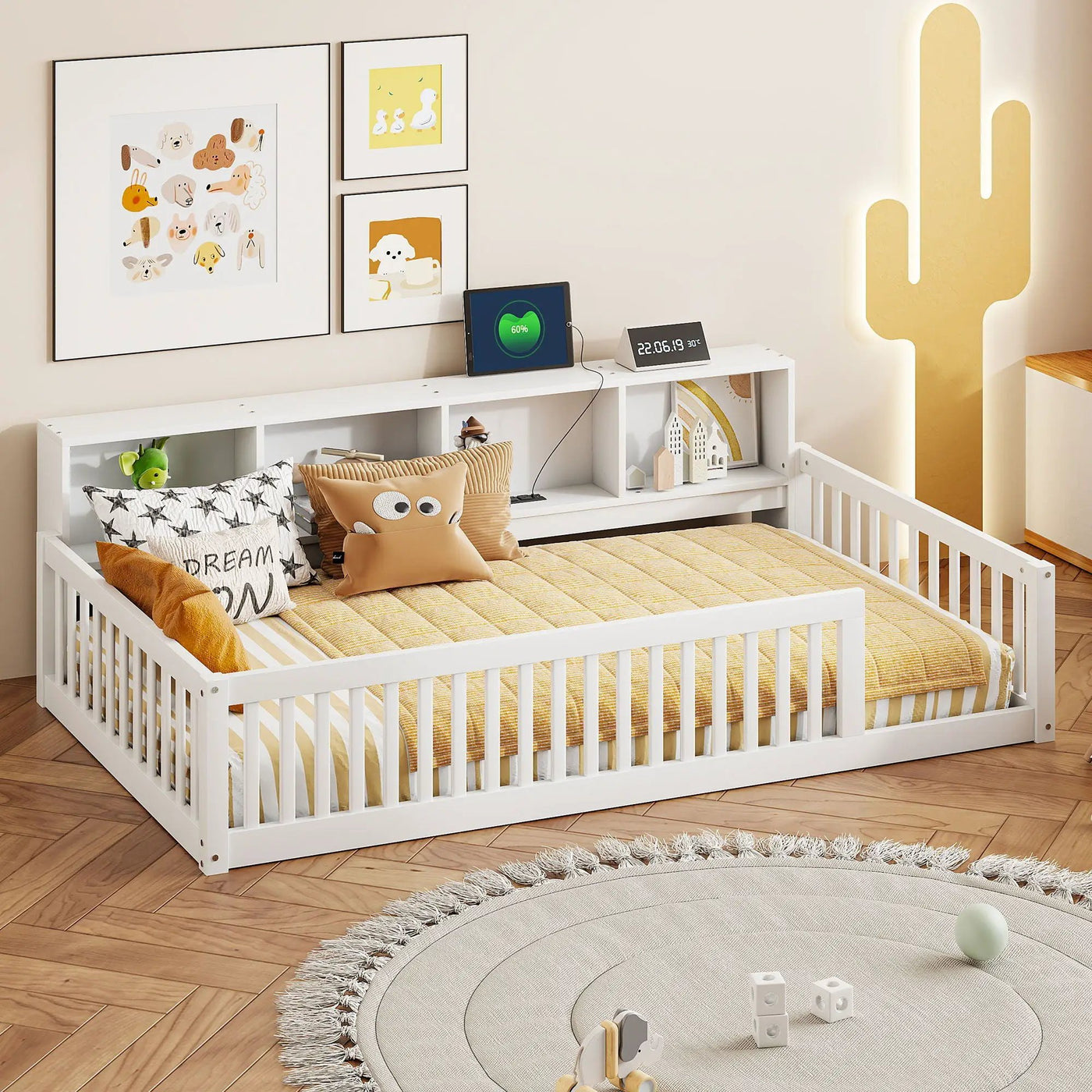 Floor Bed With Storage Cabinets And USB Ports by HouseOfZazla