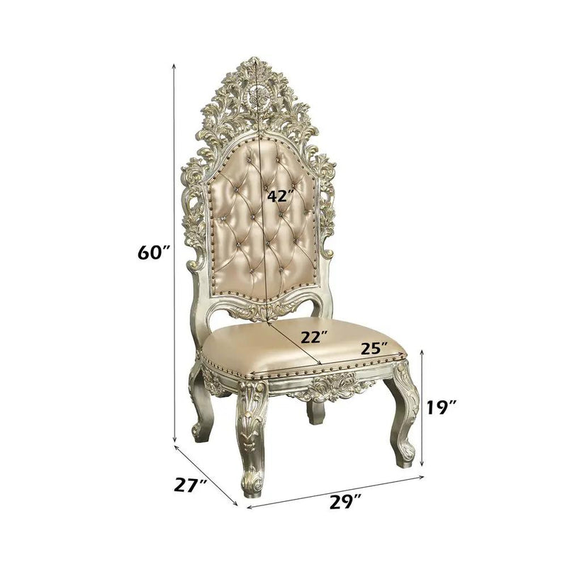 Sorina - Side Chair (Set of 2) - Synthetic Leather & Antique Gold by Unique Piece Furniture