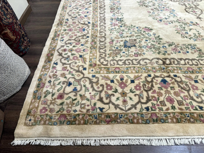 Indo Persian Rug 12x15, Palace Sized Carpet, Oversized Wool Handmade Rug, Kerman Rug, Semi Open Field, Pande Cameron Rug, Beige by Jewel Rugs