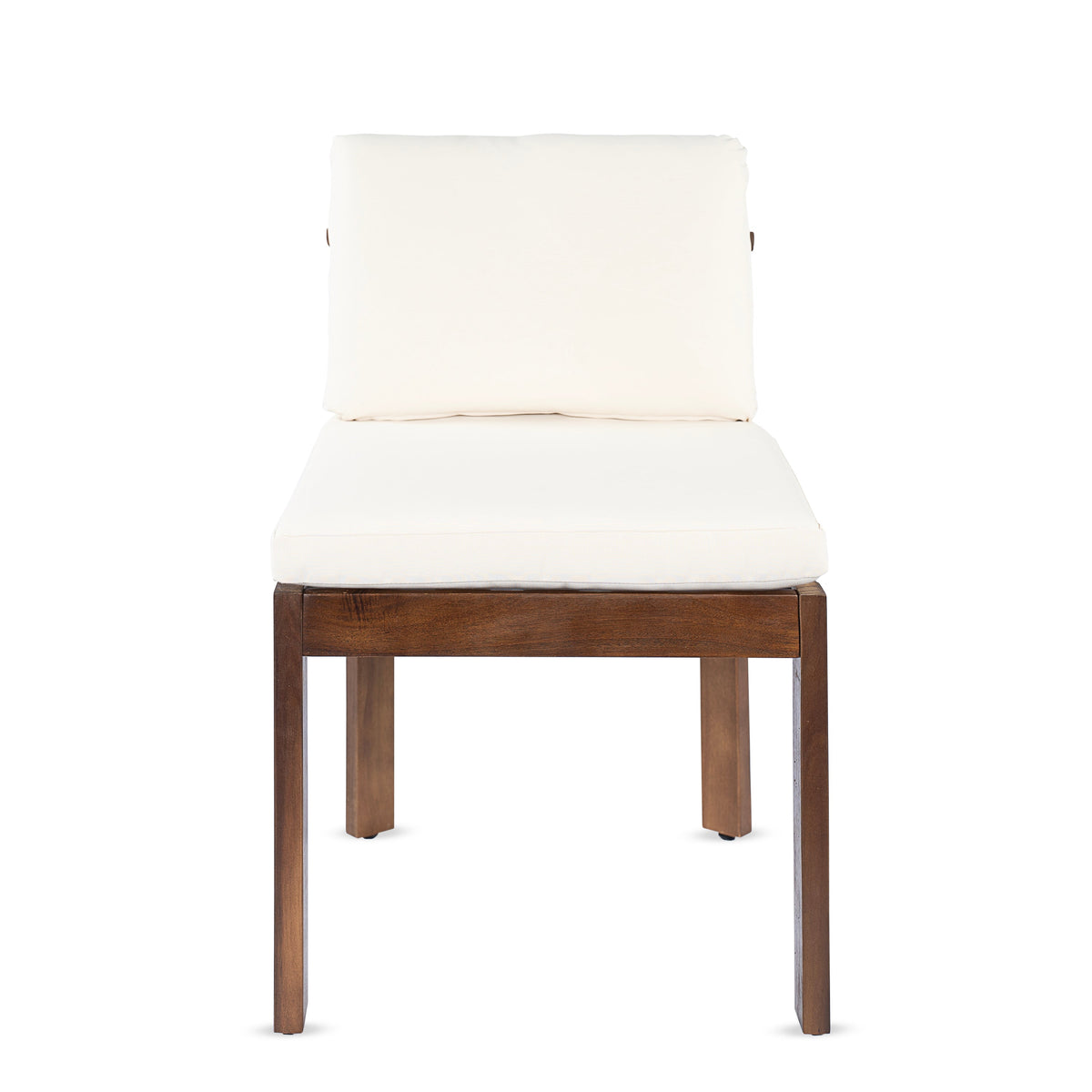 Acacia Wood Outdoor Dining Chair Set of 4 with Water-Repellent Cushions – Brown, Cream or Cream, Teak, photo 7 of 10