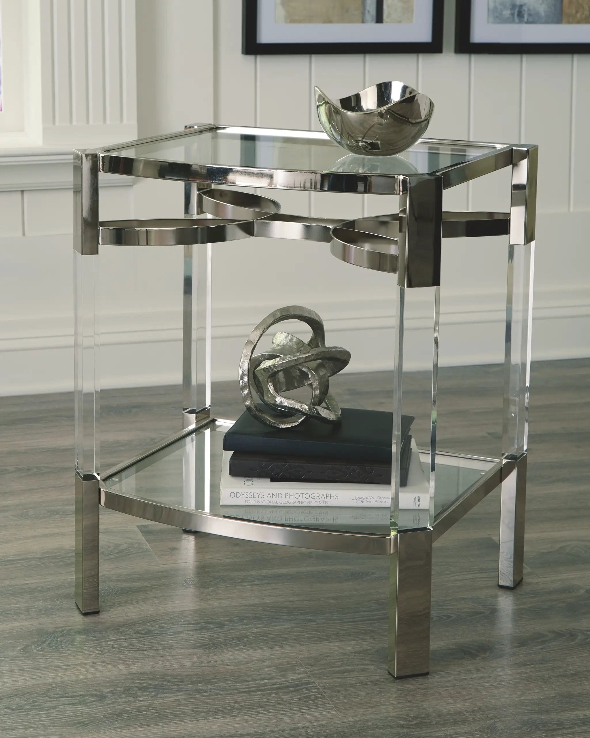 Chaseton - Accent Table - Clear / Silver Finish by Unique Piece Furniture